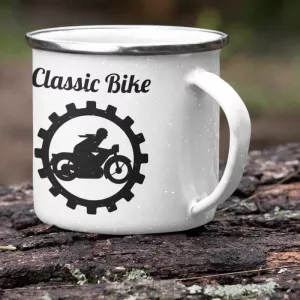 Vintage Emaillebecher Classic Bike