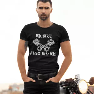 Tshirt Ich Bike also bin ich Motorradshirt