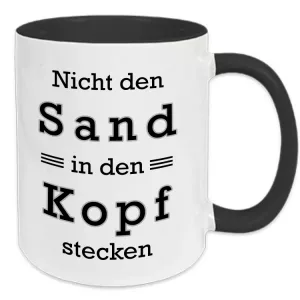 Tasse Nicht den Sand in den Kopf