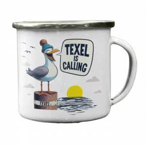 Emaillebecher Texel is calling