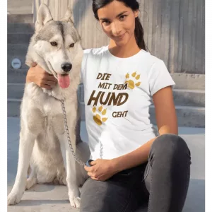 Lady T-Shirt Die mit dem Hund geht