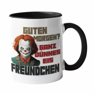 Bedruckte Tasse. Ganz dünnes Eis Freundchen