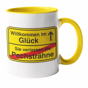 Bedruckte Tasse. Sie verlassen die Pechsträhne.
