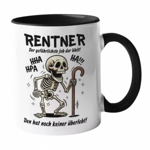 Bedruckte Tasse. Rentner. Der gefährlichste Job der Welt