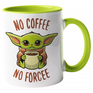 Bedruckte Tasse. NO COFFEE NO FORCE