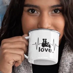 Emaillebecher Rollerliebe love.