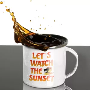 Emaillebecher LETS WATCH THE SUNSET